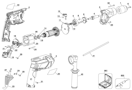 Page A Diagram and Parts List for KR750-BR 1 Black and Decker Hammer Drill